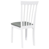 Sedie da Pranzo con Cuscini 2 pz Bianco Legno Massello di Hevea