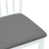 Sedie da Pranzo con Cuscini 2 pz Bianco Legno Massello di Hevea