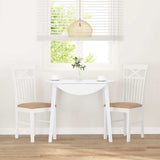 Sedie da Pranzo con Cuscini 2 pz Bianco Legno Massello di Hevea