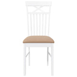 Sedie da Pranzo con Cuscini 2 pz Bianco Legno Massello di Hevea