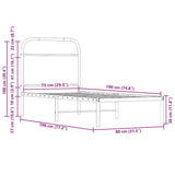 Giroletto senza Materasso Rovere Fumo 75x190 cm in Truciolato