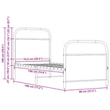 Giroletto senza Materasso Rovere Marrone 75x190cm in Truciolato