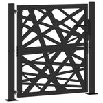Cancello Giardino Nero 105x106 cm in Acciaio Design Leggero