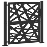 Cancello Giardino Nero 105x106 cm in Acciaio Design Leggero