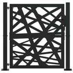 Cancello Giardino Nero 105x106 cm in Acciaio Design Leggero