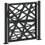 Cancello Giardino Nero 105x106 cm in Acciaio Design Leggero
