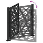 Cancello Giardino Nero 105x106 cm in Acciaio Design Leggero