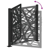 Cancello Giardino Nero 105x106 cm in Acciaio Design Leggero
