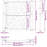 Cancello Giardino Nero 105x106 cm in Acciaio Design Leggero