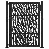 Cancello da giardino nero 100x125 cm in acciaio con design a traliccio