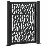 Cancello da giardino nero 100x125 cm in acciaio con design a traliccio