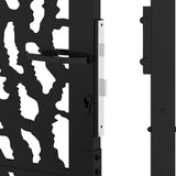 Cancello da giardino nero 100x125 cm in acciaio con design a traliccio