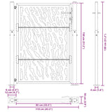 Cancello da giardino nero 100x125 cm in acciaio con design a traliccio