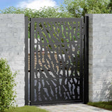 Cancello da giardino nero 100x125 cm in acciaio con design a traliccio