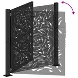 Cancello Giardino Nero 105x106 cm in Acciaio Design a Fiamma