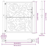 Cancello Giardino Nero 105x106 cm in Acciaio Design a Fiamma