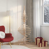 Albero di Natale Decorativo in Legno 180 cm Legno Massello Pino