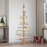 Albero di Natale Decorativo in Legno 180 cm Legno Massello Pino