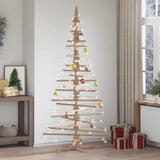 Albero di Natale Decorativo in Legno 210 cm Legno Massello Pino