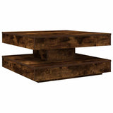 Tavolino da Caffè Girevole a 360 Gradi Rovere 70x70x34,5 cm