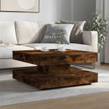 Tavolino da Caffè Girevole a 360 Gradi Rovere 70x70x34,5 cm