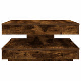 Tavolino da Caffè Girevole a 360 Gradi Rovere 70x70x34,5 cm