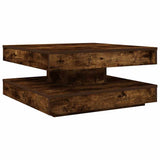 Tavolino da Caffè Girevole a 360 Gradi Rovere 70x70x34,5 cm