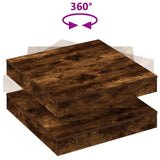 Tavolino da Caffè Girevole a 360 Gradi Rovere 70x70x34,5 cm