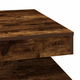 Tavolino da Caffè Girevole a 360 Gradi Rovere 70x70x34,5 cm