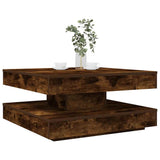 Tavolino da Caffè Girevole a 360 Gradi Rovere 70x70x34,5 cm