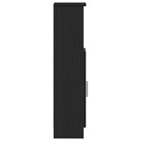 Mobile da Bagno con Portarotolo Nero 20,5x22x90 cm