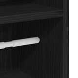 Mobile da Bagno con Portarotolo Nero 20,5x22x90 cm