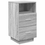 Comodino con 2 Cassetti Grigio Sonoma 36x36x68 cm