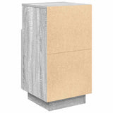 Comodino con 2 Cassetti Grigio Sonoma 36x36x68 cm