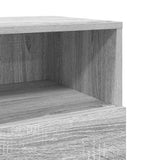 Comodino con 2 Cassetti Grigio Sonoma 36x36x68 cm