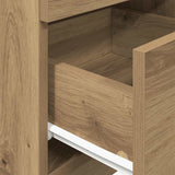 Comodini 2 pz con 2 Cassetti Rovere Artigianale 36x36x68 cm