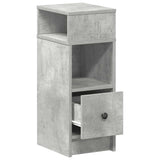 Comodini 2 pz con Cassetto Grigio Cemento 25x31x66 cm