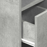 Comodini 2 pz con Cassetto Grigio Cemento 25x31x66 cm