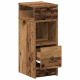 Comodino con Cassetto Legno Antico 25x31x66 cm