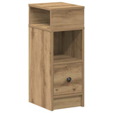 Comodini 2 pz con Cassetto Rovere Artigianale 25x31x66 cm