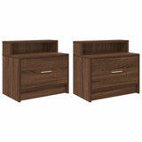 Comodini con Cassetto 2 pz Rovere Marrone 51x31x47 cm