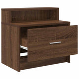 Comodini con Cassetto 2 pz Rovere Marrone 51x31x47 cm