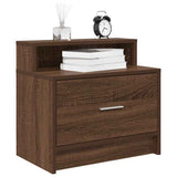 Comodini con Cassetto 2 pz Rovere Marrone 51x31x47 cm