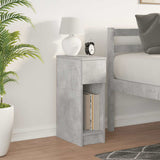 Comodino con Cassetto Grigio Cemento 20x36x60 cm
