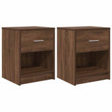 Comodini 2 pz con Cassetto Rovere Marrone 40x34x50 cm
