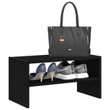 Scarpiera Impilabile Rovere Nero 60x30x30,5 cm