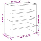 Scarpiere 2 pz Impilabili Rovere Artigianale 60x30x30,5 cm