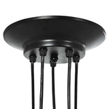 Lampada a Sospensione con 5 Portalampada E27 in Metallo Nero