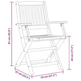 Set da Pranzo da Giardino 7pz 180x90x75cm Legno Massello Acacia