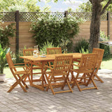 Set da Pranzo da Giardino 7pz 180x90x75cm Legno Massello Acacia
